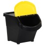 Cubos de basura apilables con tapa 3 uds PP negro 78 L de , Cubos de la basura y papeleras - Ref: Foro24-364069, Precio: 62,1...