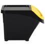 Cubos de basura apilables con tapa 3 uds PP negro 78 L de , Cubos de la basura y papeleras - Ref: Foro24-364069, Precio: 62,1...