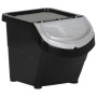 Cubos de basura apilables con tapa 3 uds PP negro 78 L de , Cubos de la basura y papeleras - Ref: Foro24-364069, Precio: 62,1...
