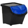 Cubos de basura apilables con tapa 3 uds PP negro 78 L de , Cubos de la basura y papeleras - Ref: Foro24-364069, Precio: 62,1...