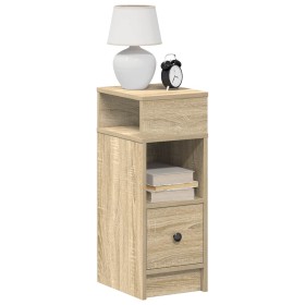 Mesilla de noche con cajón roble sonoma 25x31x66 cm de , Mesitas de noche - Ref: Foro24-858618, Precio: 50,13 €, Descuento: %