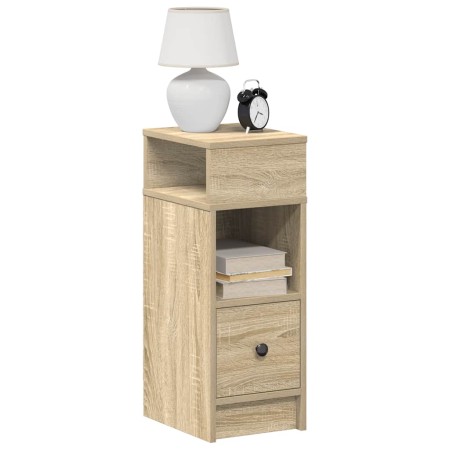 Mesilla de noche con cajón roble sonoma 25x31x66 cm de , Mesitas de noche - Ref: Foro24-858618, Precio: 50,13 €, Descuento: %