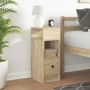 Mesilla de noche con cajón roble sonoma 25x31x66 cm de , Mesitas de noche - Ref: Foro24-858618, Precio: 50,13 €, Descuento: %