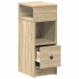 Mesilla de noche con cajón roble sonoma 25x31x66 cm de , Mesitas de noche - Ref: Foro24-858618, Precio: 50,13 €, Descuento: %