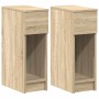Mesillas de noche con cajón 2 uds roble Sonoma 20x36x60 cm de , Mesitas de noche - Ref: Foro24-858700, Precio: 75,23 €, Descu...