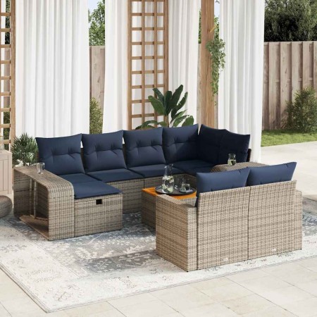 Set de sofás de jardín 11 pzas y cojines ratán sintético gris de , Conjuntos de jardín - Ref: Foro24-3326085, Precio: 686,59 ...