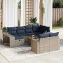 Set de sofás de jardín 11 pzas y cojines ratán sintético gris de , Conjuntos de jardín - Ref: Foro24-3326085, Precio: 686,59 ...