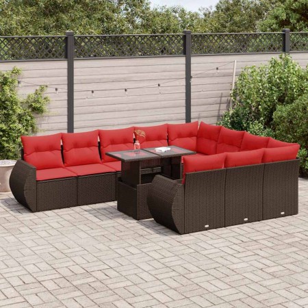 Set de sofás de jardín 11 pzas cojines ratán sintético marrón | Foro24.es | Tu tienda online para hogar, jardín y más Foro24.es