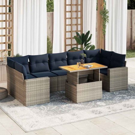 Set de sofás de jardín y cojines 8 piezas ratán sintético gris de , Conjuntos de jardín - Ref: Foro24-3327015, Precio: 630,85...