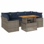 Set de sofás de jardín 7 pzas con cojines ratán sintético gris de , Conjuntos de jardín - Ref: Foro24-3327008, Precio: 567,32...