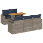 Set de muebles de jardín 6 pzas y cojines ratán sintético gris de , Conjuntos de jardín - Ref: Foro24-3326994, Precio: 488,10...