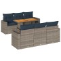 Set de sofás de jardín 7 pzas con cojines ratán sintético gris de , Conjuntos de jardín - Ref: Foro24-3327001, Precio: 555,95...