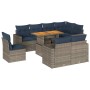 Set de sofás de jardín con cojines 9 pzas ratán sintético gris de , Conjuntos de jardín - Ref: Foro24-3327057, Precio: 712,13...