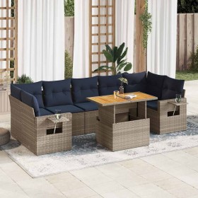 Set de sofás de jardín y cojines 8 piezas ratán sintético gris de , Conjuntos de jardín - Ref: Foro24-3327127, Precio: 650,24...