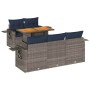 Set de muebles de jardín 6 pzas y cojines ratán sintético gris de , Conjuntos de jardín - Ref: Foro24-3327106, Precio: 504,39...