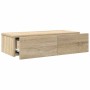Estante de pared con cajones madera contrachapada roble sonoma de , Estantes y estanterías - Ref: Foro24-859970, Precio: 54,6...