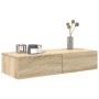 Estante de pared con cajones madera contrachapada roble sonoma de , Estantes y estanterías - Ref: Foro24-859979, Precio: 59,0...