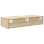 Estante de pared con cajones madera contrachapada roble sonoma de , Estantes y estanterías - Ref: Foro24-859979, Precio: 59,0...