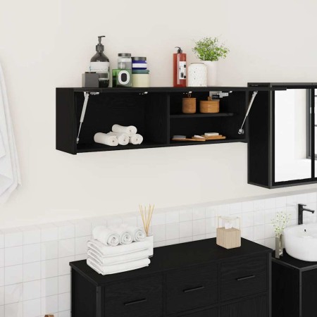 Mueble de pared de baño madera ingeniería negro 100x25x30 cm de , Tocadores de baño - Ref: Foro24-860095, Precio: 63,02 €, De...