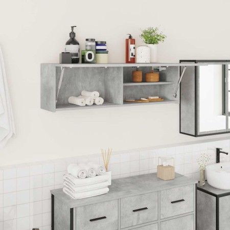 Mueble pared baño madera ingeniería gris hormigón 100x25x30cm de , Tocadores de baño - Ref: Foro24-860097, Precio: 52,55 €, D...