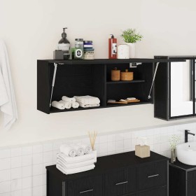 Mueble de pared de baño madera ingeniería negro 100x25x40 cm de , Tocadores de baño - Ref: Foro24-860104, Precio: 71,27 €, De...