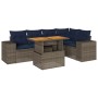 Set de muebles de jardín 6 pzas y cojines ratán sintético gris | Foro24.es | Tu tienda online para hogar, jardín y más Foro24.es