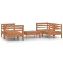 Juego muebles de jardín 5 pzas madera maciza pino marrón miel de vidaXL, Conjuntos de jardín - Ref: Foro24-3082400, Precio: 2...