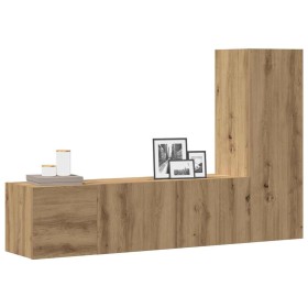 Muebles de TV de pared 3 uds madera ingeniería roble artesanal de , Muebles TV - Ref: Foro24-3328958, Precio: 116,85 €, Descu...