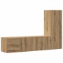 Muebles de TV de pared 3 uds madera ingeniería roble artesanal de , Muebles TV - Ref: Foro24-3328958, Precio: 116,85 €, Descu...