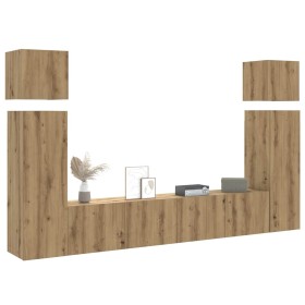 Mueble para TV de pared madera contrachapada artesanal 8 piezas de , Muebles TV - Ref: Foro24-3329010, Precio: 323,81 €, Desc...