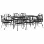 Juego de comedor jardín 9 piezas ratán polivinílico negro de , Conjuntos de jardín - Ref: Foro24-3334442, Precio: 649,99 €, D...