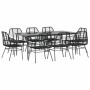 Juego de comedor jardín 9 piezas ratán polivinílico negro de , Conjuntos de jardín - Ref: Foro24-3334442, Precio: 649,99 €, D...