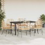 Juego de comedor de jardín 7 pzas ratán PE marrón de , Conjuntos de jardín - Ref: Foro24-3334545, Precio: 484,96 €, Descuento: %