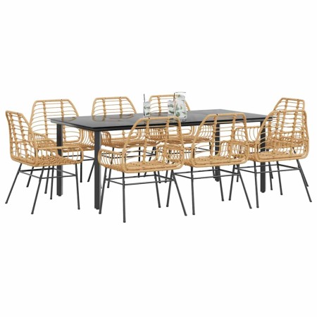 Juego comedor jardín 9 pzas ratán sintético marrón de , Conjuntos de jardín - Ref: Foro24-3334547, Precio: 667,07 €, Descuent...