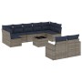 Set de sofás de jardín 10 pzas con cojines ratán sintético gris | Foro24.es | Tu tienda online para hogar, jardín y más Foro24.es