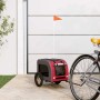 Remolque de bicicleta mascotas hierro tela Oxford rojo gris | Foro24.es | Tu tienda online para hogar, jardín y más Foro24.es