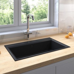 Fregadero de Cocina Negro 790x500x193 mm Granito de , Fregaderos - Ref: Foro24-147053, Precio: 182,84 €, Descuento: %