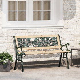Banco de jardín con respaldo con patrón de rosas madera 116 cm de , Bancos de jardín - Ref: Foro24-319570, Precio: 74,43 €, D...