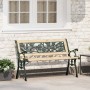 Banco de jardín con respaldo con patrón de rosas madera 116 cm de , Bancos de jardín - Ref: Foro24-319570, Precio: 74,43 €, D...