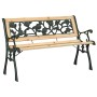 Banco de jardín con respaldo con patrón de rosas madera 116 cm de , Bancos de jardín - Ref: Foro24-319570, Precio: 74,43 €, D...