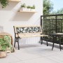 Banco de jardín con respaldo con patrón de rosas madera 116 cm de , Bancos de jardín - Ref: Foro24-319570, Precio: 74,43 €, D...