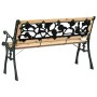 Banco de jardín con respaldo con patrón de rosas madera 116 cm de , Bancos de jardín - Ref: Foro24-319570, Precio: 74,43 €, D...
