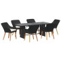 Juego de Comedor Jardín de 7 Piezas Negro Poliratán | Foro24.es | Tu tienda online para hogar, jardín y más Foro24.es