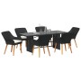 Juego de Comedor Jardín de 7 Piezas Negro Poliratán | Foro24.es | Tu tienda online para hogar, jardín y más Foro24.es