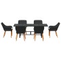 Juego de Comedor Jardín de 7 Piezas Negro Poliratán | Foro24.es | Tu tienda online para hogar, jardín y más Foro24.es