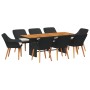 Conjunto de Comedor de Jardín de 9 Piezas Ratán Sintético Negro | Foro24.es | Tu tienda online para hogar, jardín y más Foro24.es