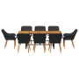 Conjunto de Comedor de Jardín de 9 Piezas Ratán Sintético Negro | Foro24.es | Tu tienda online para hogar, jardín y más Foro24.es