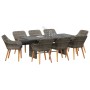 Juego de Comedor de Jardín de 9 Piezas en Poliratán Gris | Foro24.es | Tu tienda online para hogar, jardín y más Foro24.es