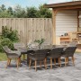 Juego de Comedor de Jardín de 9 Piezas en Poliratán Gris | Foro24.es | Tu tienda online para hogar, jardín y más Foro24.es
