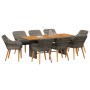 Juego de Comedor de Jardín de 9 Piezas en Ratán Sintético Gris | Foro24.es | Tu tienda online para hogar, jardín y más Foro24.es